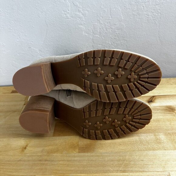 Violet & Red Loaded Knit Cuff Bootie Tan Neutral Comfort Fall Winter Size 8.5 - Picture 8 of 12